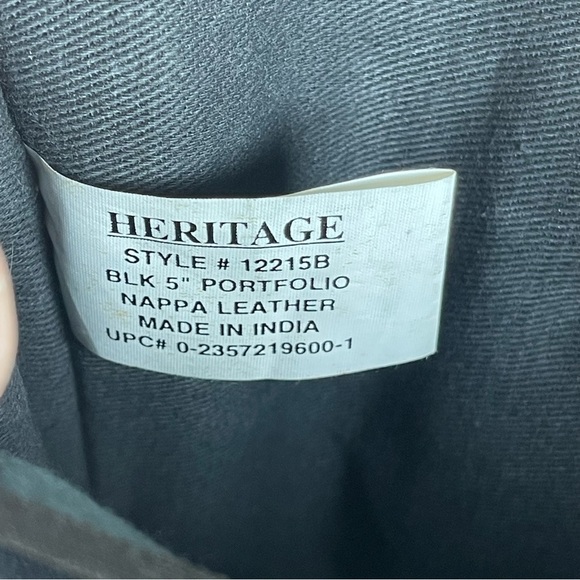 Heritage Expandable Portfolio Computer Black Cowhide Leather Bag #12215B - Picture 8 of 13